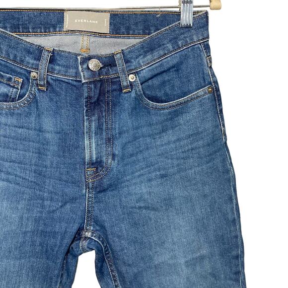 Everlane Ankle Jeans High Waist Medium Blue Wash Stretch Denim Relaxed Size 27 - Picture 16 of 16